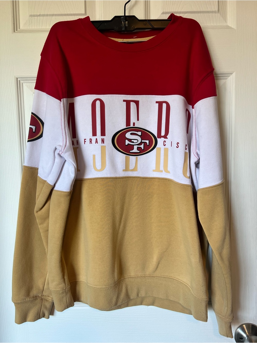 Vintage Oversized San Francisco 49ers Colorblock Sweatshirt - Red/Gold. Size M